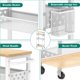 thumbnail image 5 of Carro de Almacenamiento Delgado de 4 Niveles con Ruedas, Carro Estrecho de Metal para Cocina, Organizador de Baño con Estante de Madera y Asa para Espacios Pequeños, 5 of 9