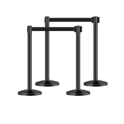 Stanchion Vevor De Control De Multitudes Con Correas Retráctiles X4