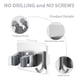 thumbnail image 2 of 1/4pcs Mop Broom Holder No Drill Bit SUS304 Stainless Steel Mop Broom Organizer Wall Mount Heavy Duty Hook Hanger Storage Rack Self Adhesive For Bathroom Kitchen Office Silver Kitchen Supplies, 2 of 3