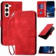 thumbnail image 1 of Funda Flip Premium Fibra de Carbono para Samsung Galaxy S23 con Soporte y Cierre Rojo, 1 of 6
