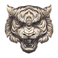 Ioensy - Tiger Face Auto Sticker Decal Metal Universal Para Side Truck Vehicles