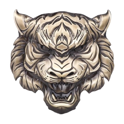 Ioensy - Tiger Face Auto Sticker Decal Metal Universal Para Side Truck Vehicles