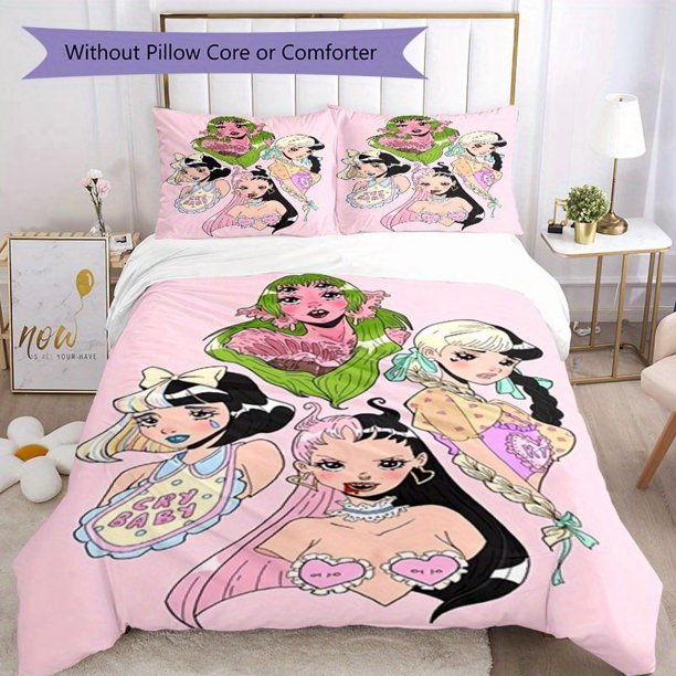 3pcs Bedding Set Duvet Cover Closure Includes 1 Duvet Cover & 2 Pillowcases for All Seasons Bedroom Decor, Home Dorm High-Definition Print Melanie Martinez Q522