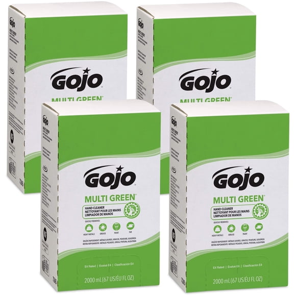 Limpiador de manos GOJO MULTI GREEN 2000 mL con piedra pómez, recarga (x4)