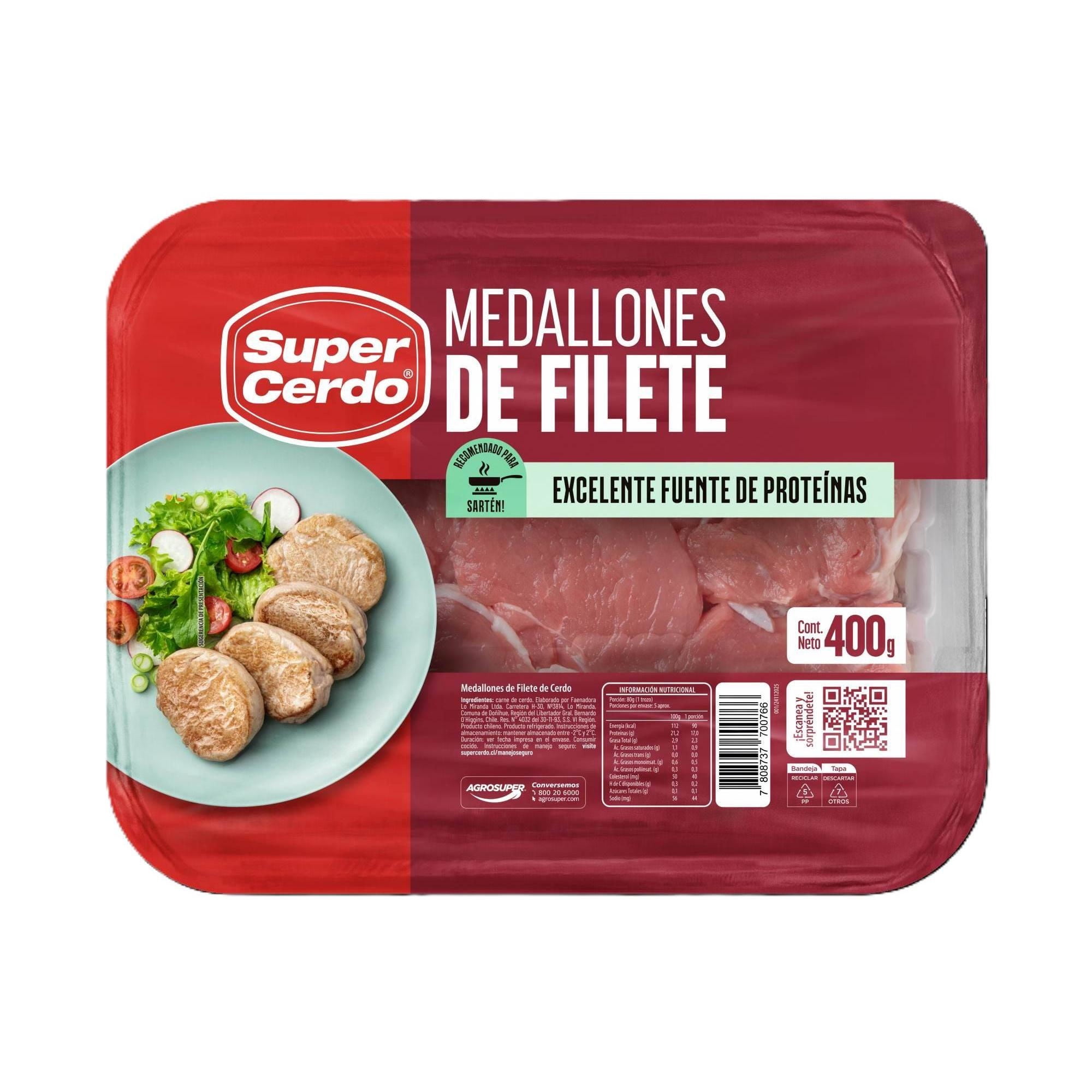 Medallon De Cerdo Filete 400 g Super Cerdo
