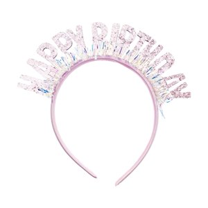 Magideal - Diadema De Cumpleaños Para Niña, Tiara De Cumpleaños, Corona De Para Mujeres, Niñas Y Niños, Suministros De Decoración Para Fiestas , Rosa