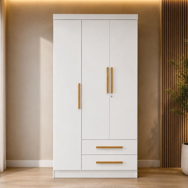 Closet Yardas Leticia Blanco 1x3 3 Puertas 2 Cajones