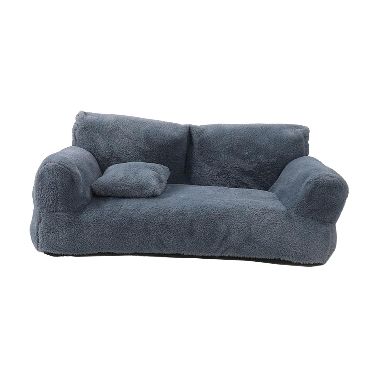 Magideal - Cama Para Dormir Para Mascotas, Sillón Reclinable Para Mascotas, Base Antideslizante, Suave, Para Uso En Temporadas Cálidas, Con Funda Extraíble, Sofá Gris Oscuro