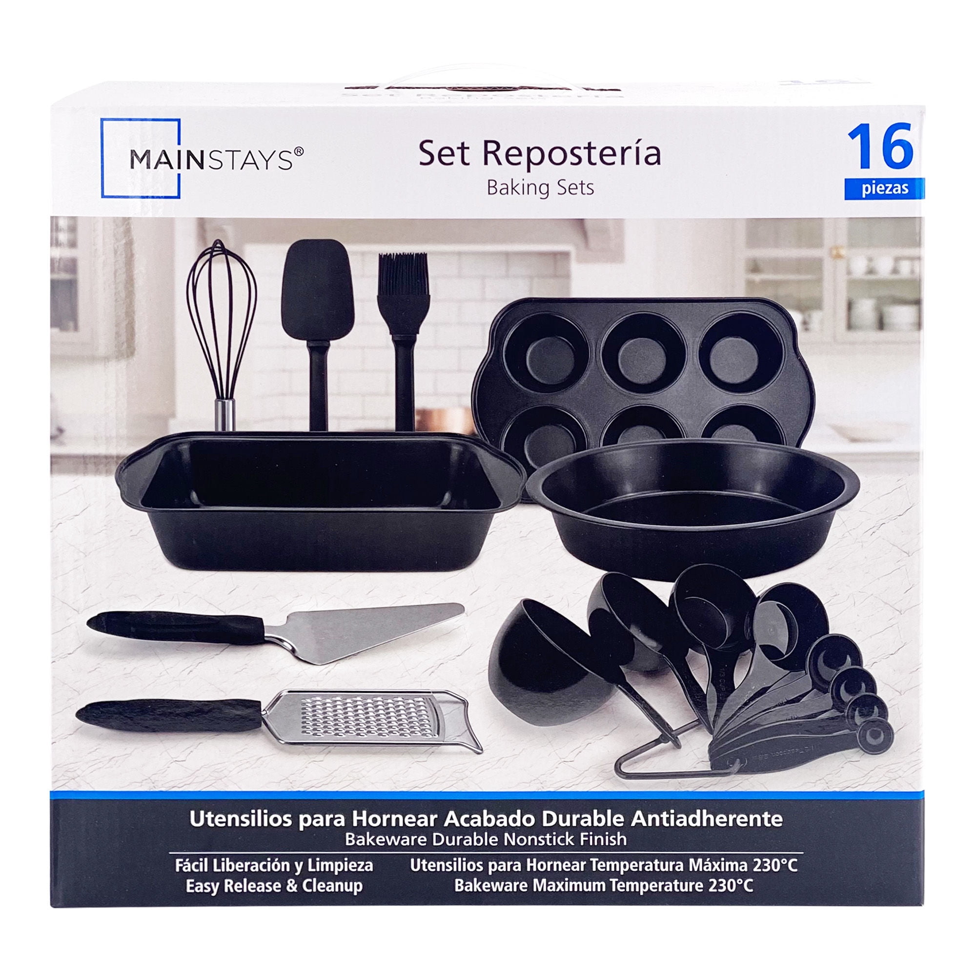 Set Hornear 16 Piezas Silicona Metal Negro