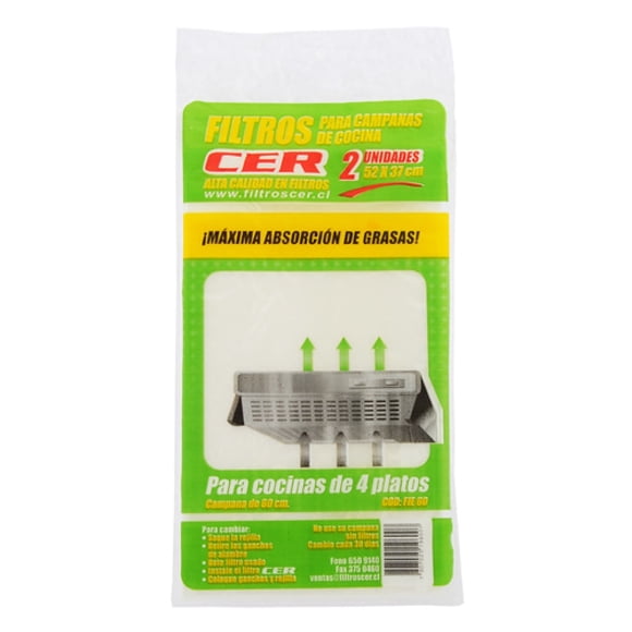 Filtro de Campana Para Cocinas, 2 Un
