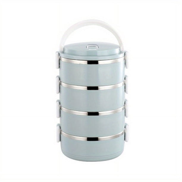 1pc, Portable Stainless Steel Lunch Box, Kids Bento Box Leak-Proof Food Container,Eco-friendly Sealed Lunch Box,Kitchen Dinnerware,Multi-Layer Lunch Box For Kids School Food Storage Container ,Outdoor
