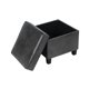 thumbnail image 3 of Ottoman de almacenamiento Benzara Pyp cuadrado de 45 cm en piel sintética gris oscuro, 3 of 5