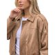 thumbnail image 5 of INSPIRE CHIC Chaqueta Bomber de Mujer de Imitación de Ante Casual Recortada con Cremallera y Solapa de Manga Murciélago Abrigo Exterior Talla X Grande Caqui, 5 of 6