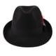 thumbnail image 2 of sombrero de fieltro de fieltro de lana para hombre sombrero de fieltro hecho a mano apilable pluma de bowknot negro., 2 of 3