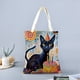 thumbnail image 2 of Black Cat Party Bolso de tela con estampado de lienzo para mujer, bolsa de compras reutilizable y estética, con cremallera interior, regalo para mujer, 35 × 40 cm., 2 of 6