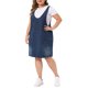 thumbnail image 4 of Agnes Orinda Vestido de Mezclilla para Mujer Talla Grande Escuela Colegio Escote en V Sin Mangas Casual con Bolsillos 2X Negro Azul, 4 of 6