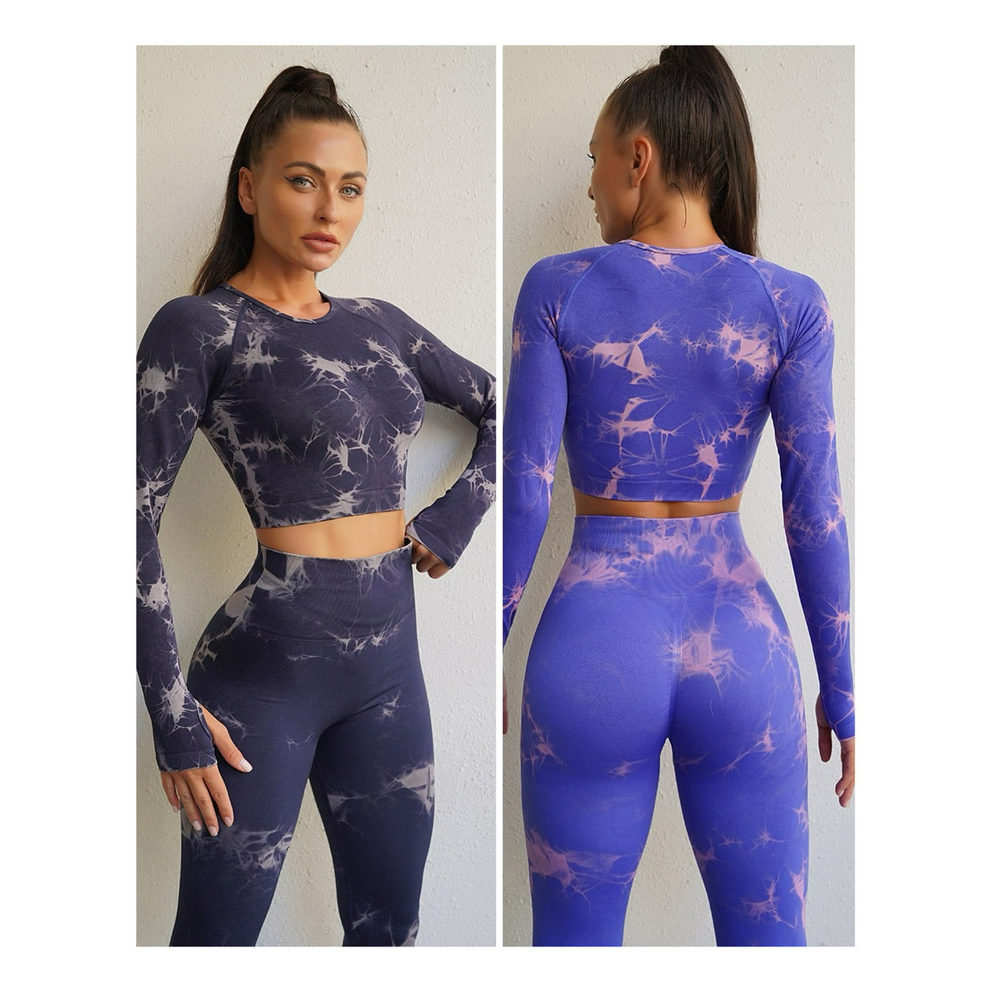 Flix Spa - Pack 2 Conjuntos Deportivos Mujer Tie Dye Manga Larga Push Up