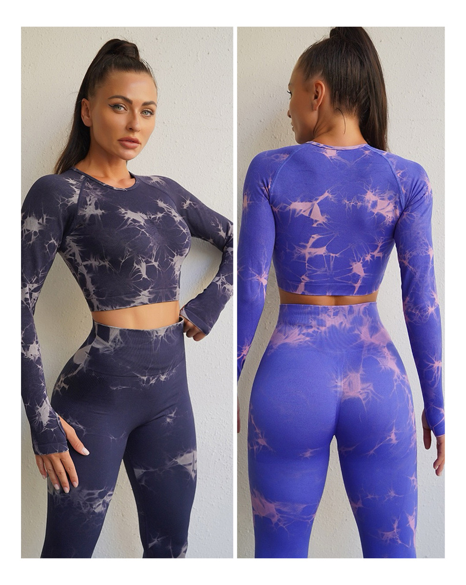 Flix Spa - Pack 2 Conjuntos Deportivos Mujer Tie Dye Manga Larga Push Up