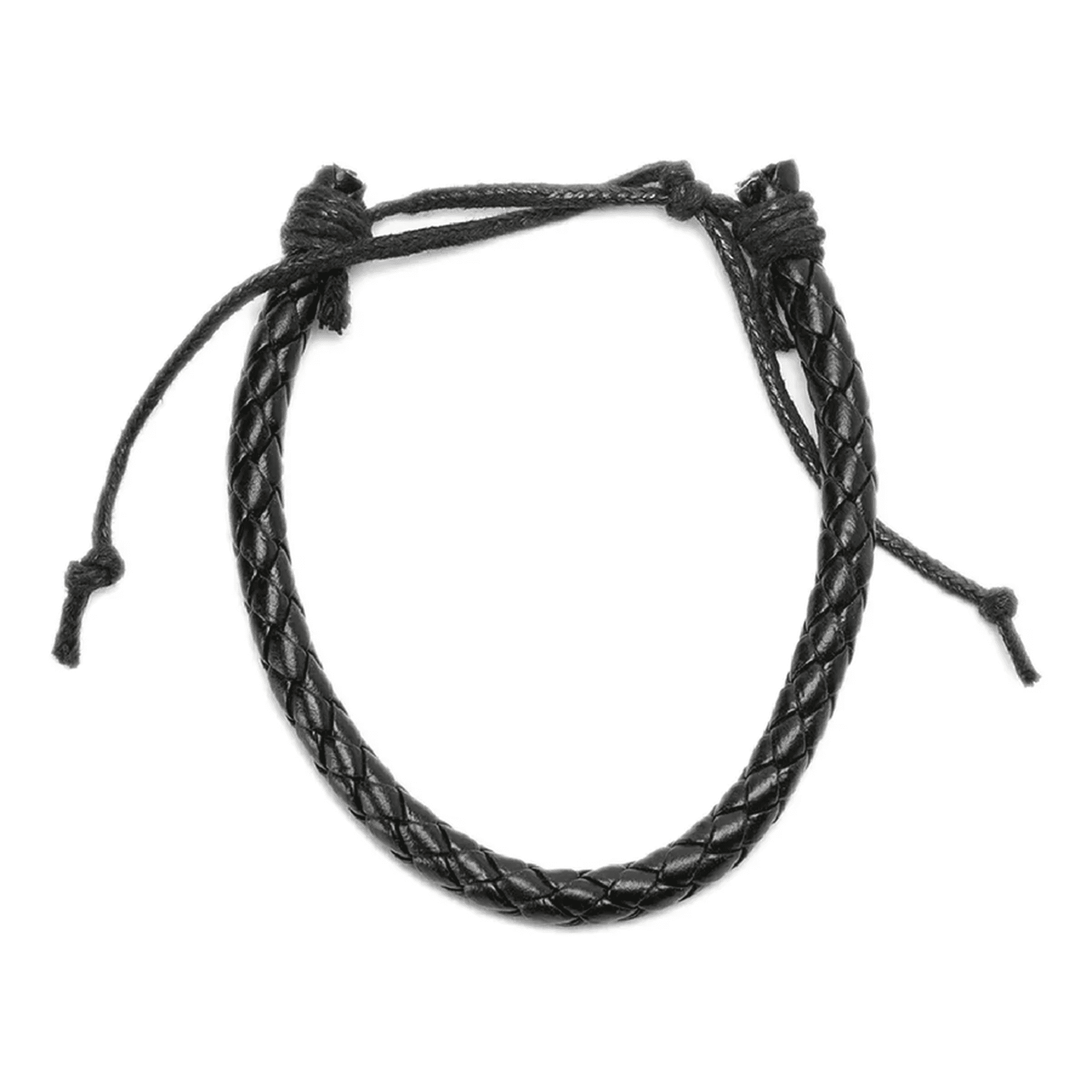 Genérico - Pulsera Ajustable Cuero Trenzado Hombre