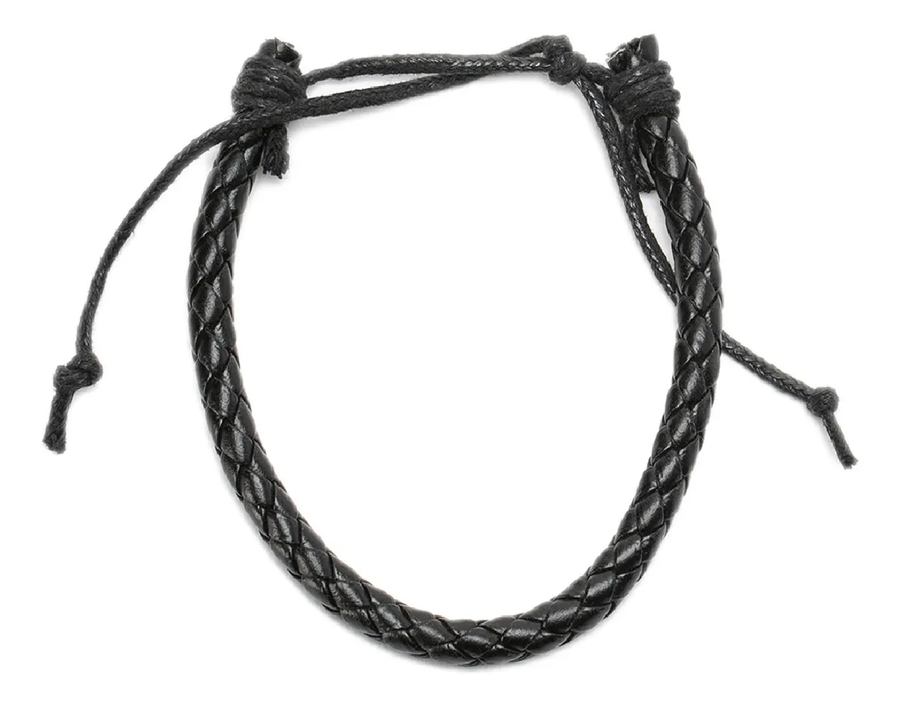 Genérico - Pulsera Ajustable Cuero Trenzado Hombre