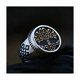thumbnail image 2 of Anillo Vikingo Hombre Arbol de la Vida Silver Gold Space, 2 of 3