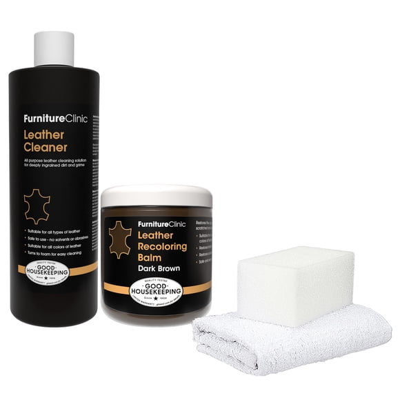 Kit de restauración de piel Furniture Clinic Leather Easy Marrón oscuro