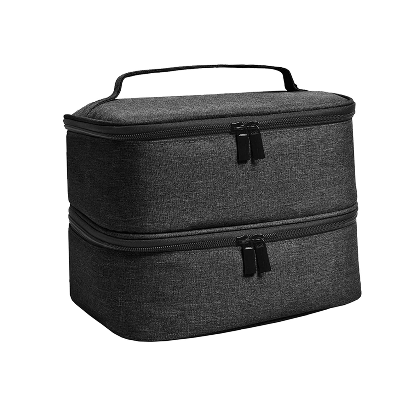 Magideal - Bolsa De Almacenamiento De Esmalte De Uñas, Bolso Práctico Para Accesorios De Manicura, Estuche De Transporte, Bolsa De Cosméticos , Negro, 24cmx20cmx19.5cm