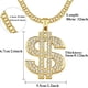 thumbnail image 2 of Cadena chapada en oro con cristal, colgante con signo de dólar, collar de hip hop con dije de dinero para hombres de 31,5 pulgadas, 2 of 6