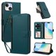 thumbnail image 2 of Funda con Billetera para [iPhone 13/iPhone 14] con Bolsillo Zipper y Tarjetero Verde pavo real, 2 of 6