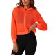 thumbnail image 1 of INSPIRE CHIC Chaqueta con puños acanalados de Halloween para mujer, sudadera con capucha, chaqueta bomber de malla M Naranja, 1 of 6