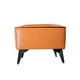 thumbnail image 3 of Taburete reposapiés otomano rectangular eco cuero caramelo, 3 of 8