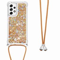 Funda Foxdock Para Samsung Galaxy A53 5G Con Cuerda Ajustable, Brillo Líquido, Protección Antigolpes Y Lente – Ideal Para Regalo