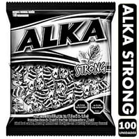 Arcor - Alka Strong Negro - Caramelos Refrescantes (Bolsa Con 100Un)