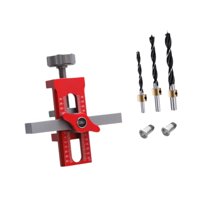 Magideal - Herramienta De Instalación De La Puerta Del Gabinete Plantilla De Montaje Ajustable Aleación De Aluminio Portátil Para Carpintería De Madera Estanterí Rojo