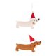 thumbnail image 4 of 2x Colgantes Navide?os Decoraciones Dachshund Perro Adorno Marrón Y Blanco, 4 of 4