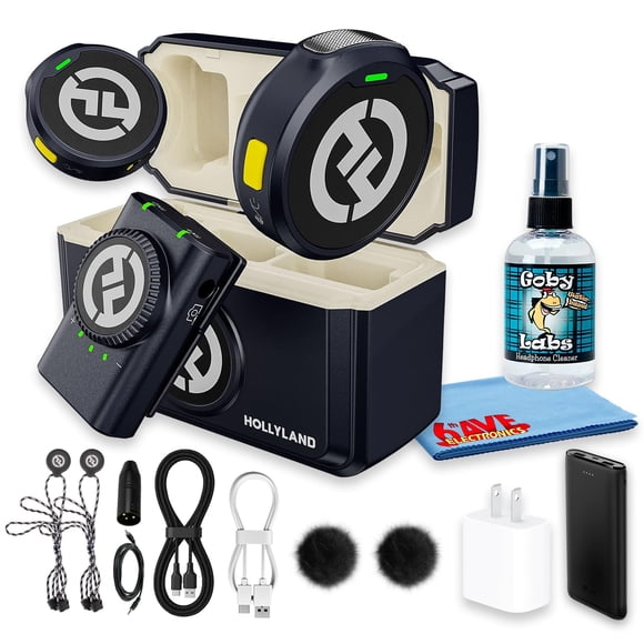 Sistema de micrófono inalámbrico HollyView Lark M2 Duo, alcance de 305 m