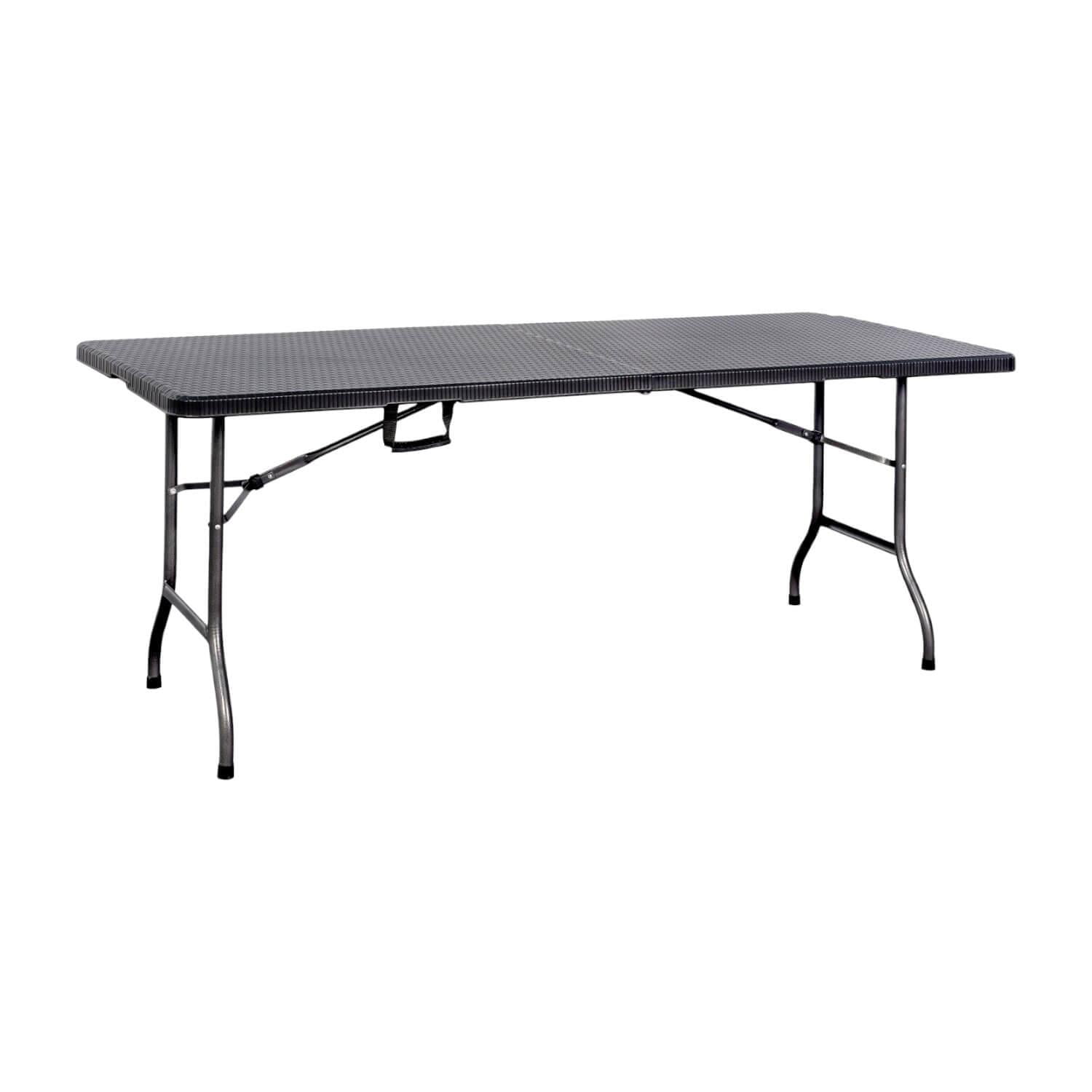 Northwest - Mesa Plegable Rectangular 180x74cm Diseño Ratan Café Cafe Tamano Unico