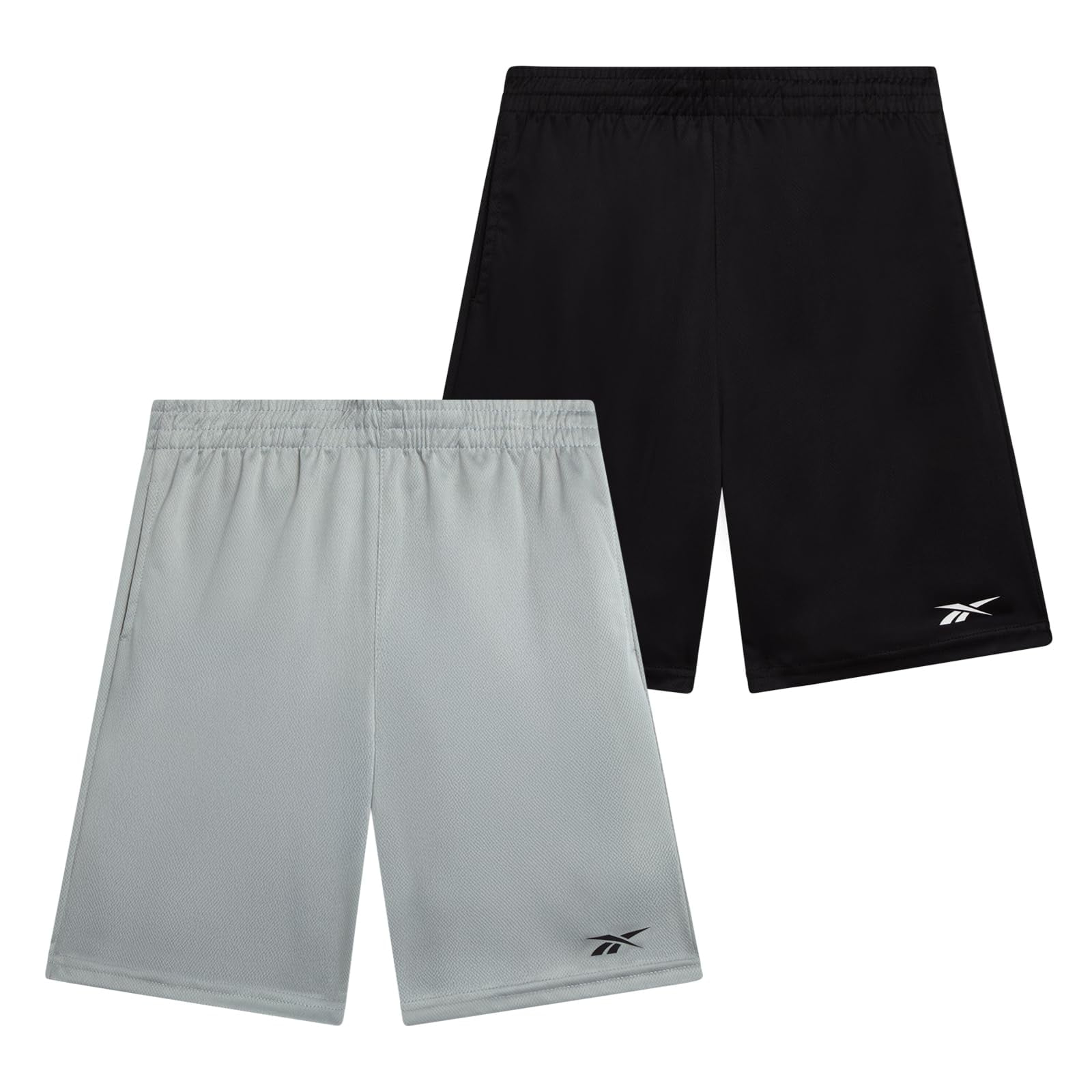 Pantalones Cortos De Baloncesto Reebok Para Niños, 2 Unidades, Talla Xl, Gris Claro/negro