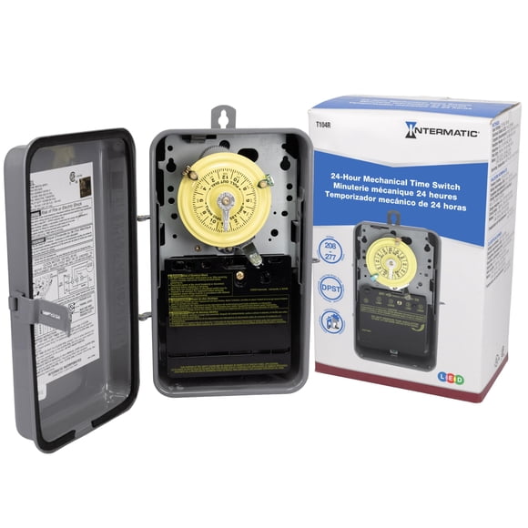 Interruptor temporizador mecánico Intermatic T104R 24 horas 40 A 208-277V