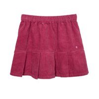 Pillin - Falda Niña Cotelé Tableada Burdeo