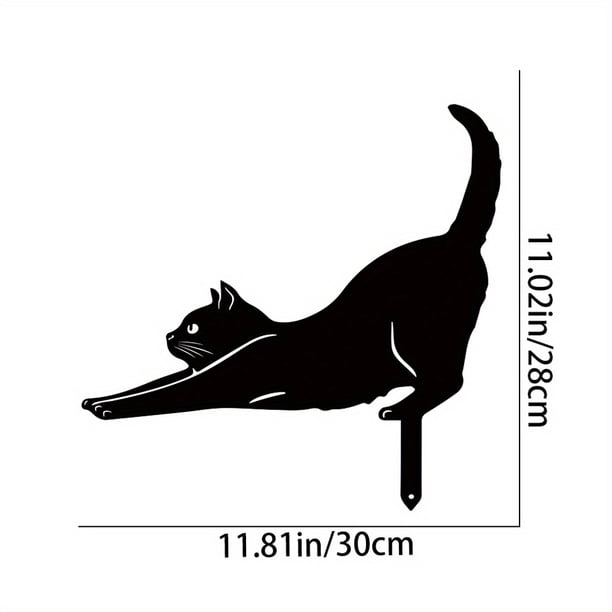 1pc Cute Cat Family Garden Stakes - Decorative Silhouette Animal Outdoor Statues for Cat Lovers - Perfect for Yard, Garden, and Halloween Decorations