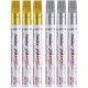 thumbnail image 1 of Paint Pens Overseas, color dorado y plateado, paquete de 6 unidades, con base de aceite, 1 of 7