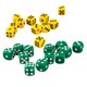 thumbnail image 1 of Paquete De 100 Dados De Seis Caras D6 Para Juegos De Mazmorras Y Dragones Amarillo + Verde, 1 of 2