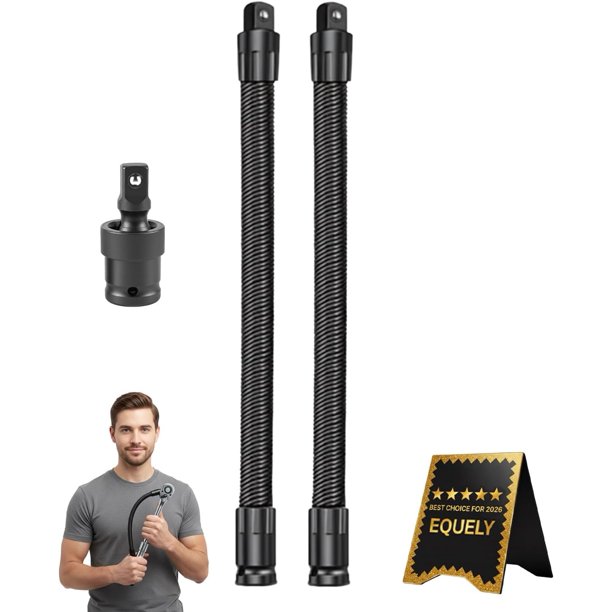 Barra extensión flexible 1/2" 25cm alargador carraca plegable espacios estrechos