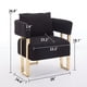 thumbnail image 2 of TS Modern decorative chair, living room side chair with gold metal legs, no wheels, suitable for dressing area, reception room, office,Teddy fleece upholstered metal foot sofa 2PCS Black, 2 of 3