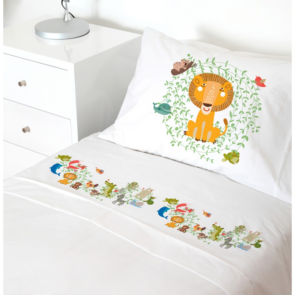 Tuyo Print - Juego De Sábanas 1,5 Pl Zoo