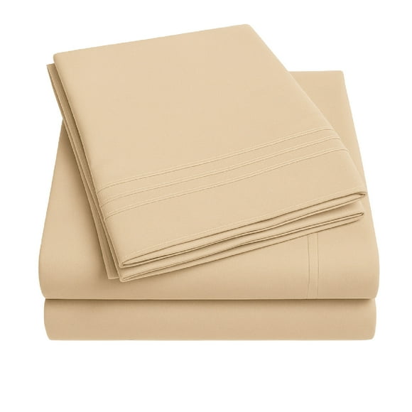 Juego Sábanas Vincenzi Beige 2 Plazas Ultra Suave