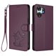 thumbnail image 1 of Funda Billetera con Relieve de Gato para Honor X6D, Morado Oscuro, 1 of 6