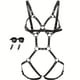 thumbnail image 1 of Erotic Body Garter Belt Bodysuit, Hollow Out Open Bust Strappy Cage Bodysuit, Women's Sexy Lingerie & Underwear Accessories, 1 of 3