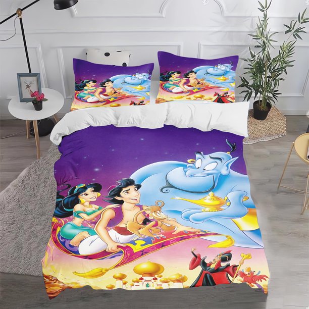 Princess Jasmine Aridin Duvet Cover Queen Size Bedding Set 100% Polyester 3-Piece Set 1 Quilt Cover Home Decor